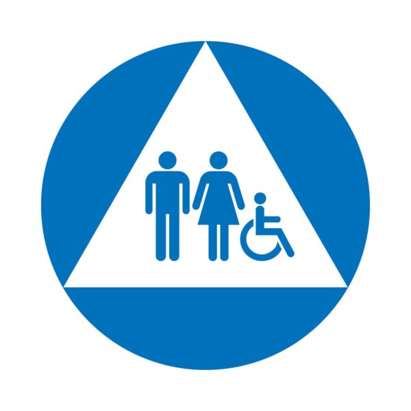 12x12 Unisex ISA Restroom Door Blue