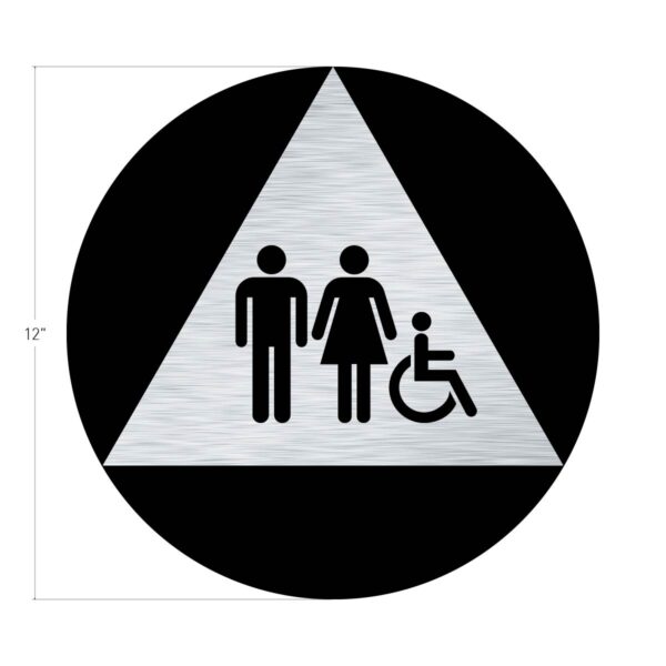 12x12 Unisex ISA Restroom Door Brushed