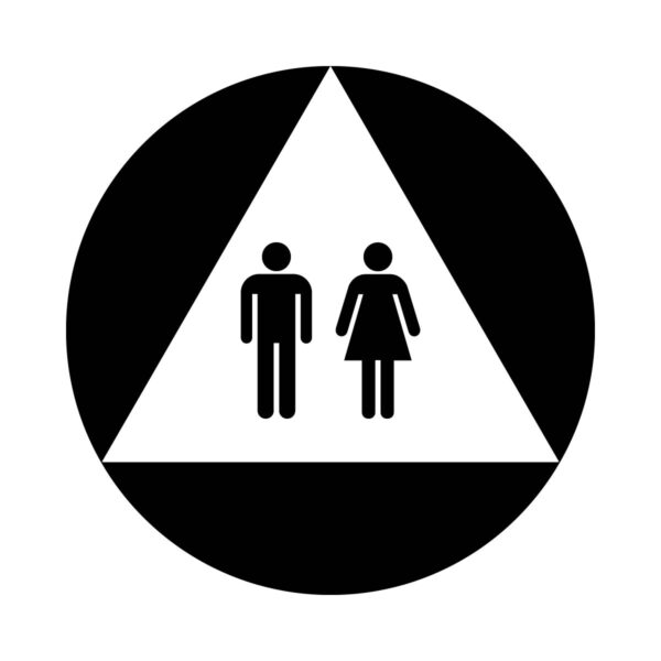 12x12 Unisex Restroom Door Black