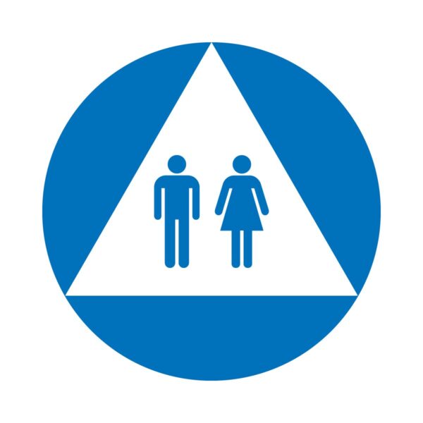 12x12 Unisex Restroom Door Blue