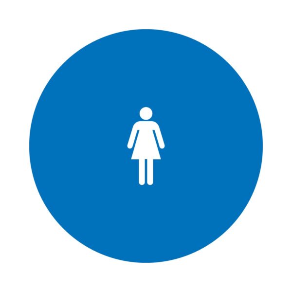 12x12 Women Restroom Door Blue