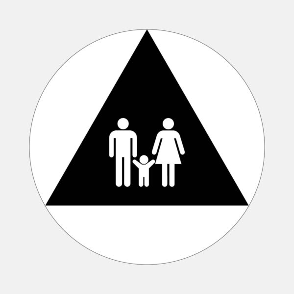 12x12 Family Restroom Door Black