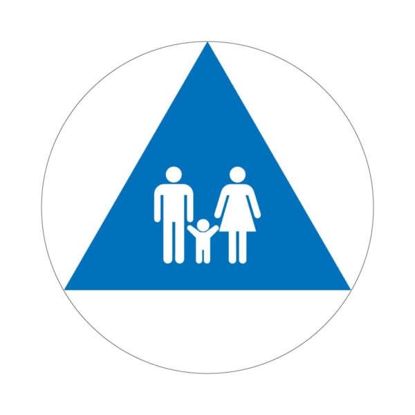 12x12 Family Restroom Door Blue