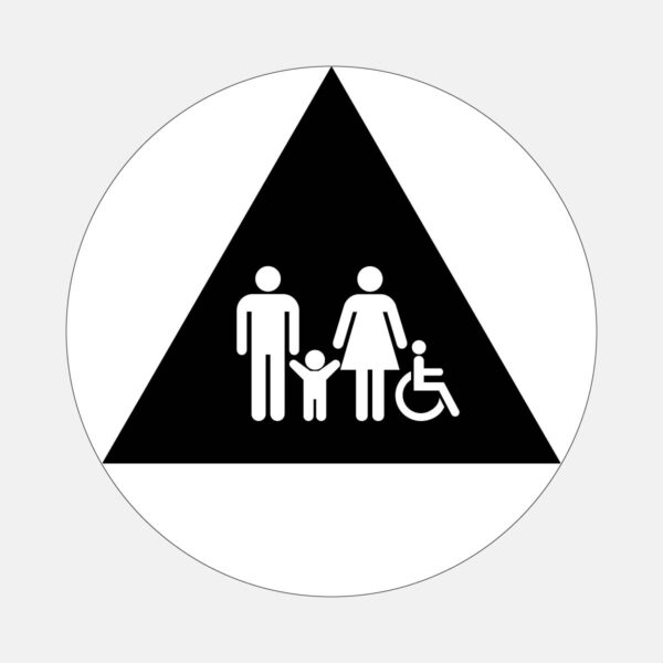 12x12 Family ISA Restroom Door Black