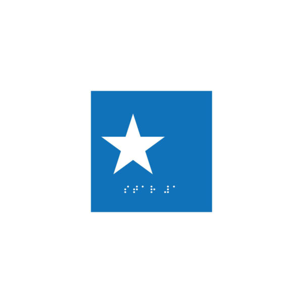 Elevator Entry Level Jamb Sign Blue