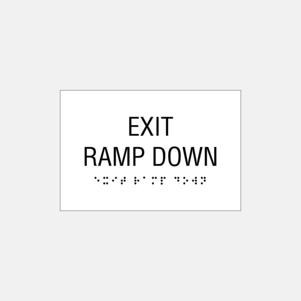 6x4 exit ramp down sign white