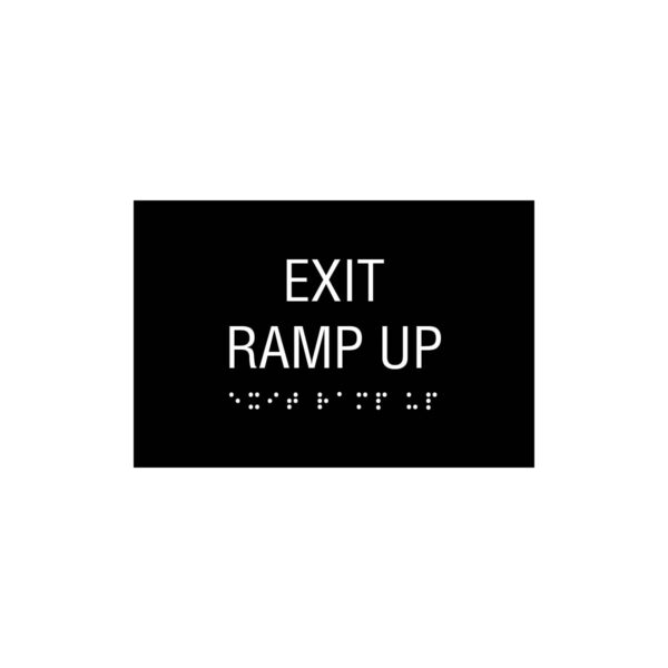 6x4 exit ramp up sign black