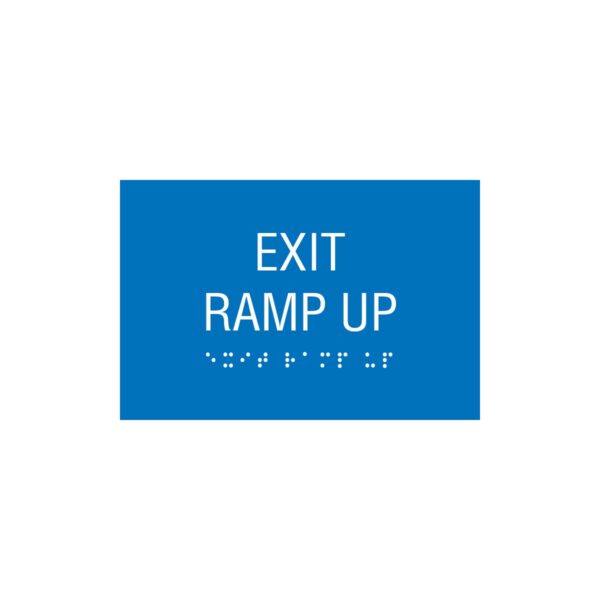 6x4 exit ramp up sign blue