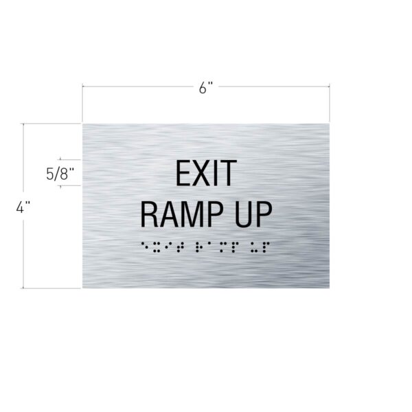 6x4 exit ramp up sign brushed