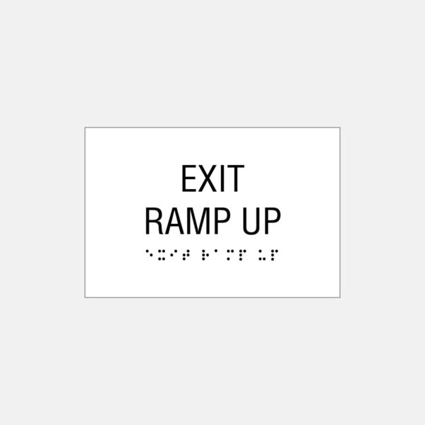 6x4 exit ramp up sign white