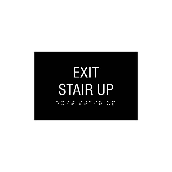 exit stair up sign black