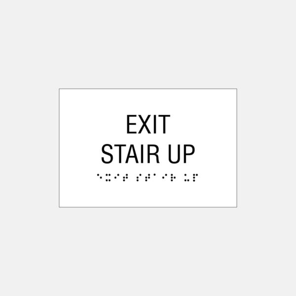 exit stair up sign white