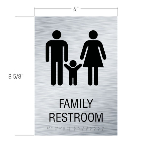 6x8.6 Family Restroom Sign Brushed
