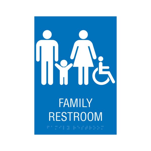 6x8 Family ISA Restroom Sign Blue
