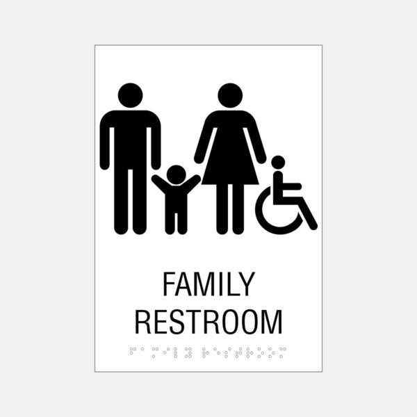 6x8 Family ISA Restroom Sign White