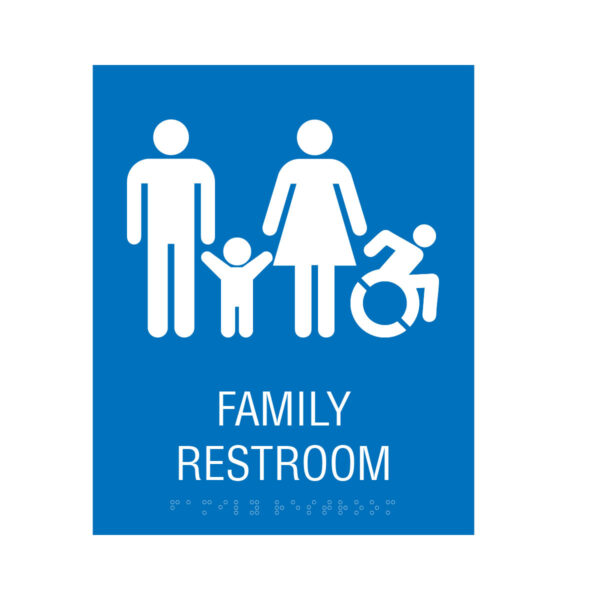 7x8 Family ISA NY, CT, Restroom Sign Blue