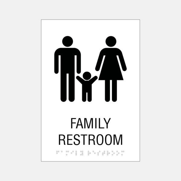 6x8.6 Family Restroom Sign White