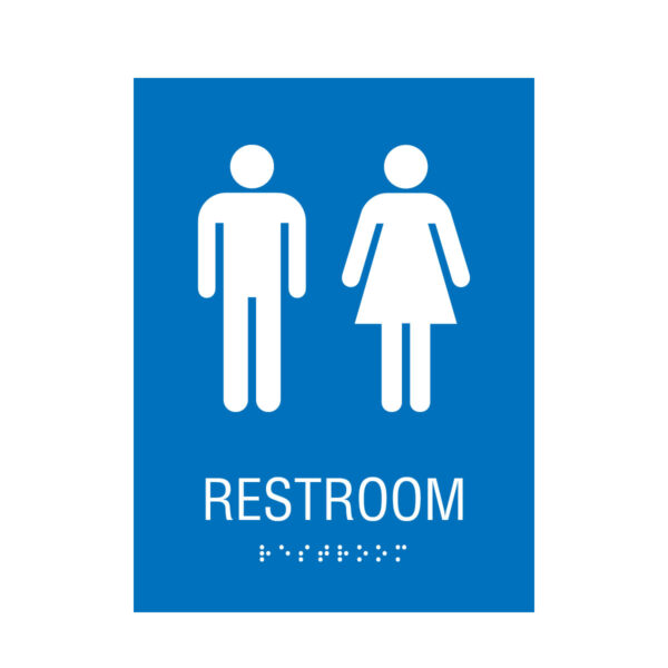 6x8 Unisex Restroom Sign Blue