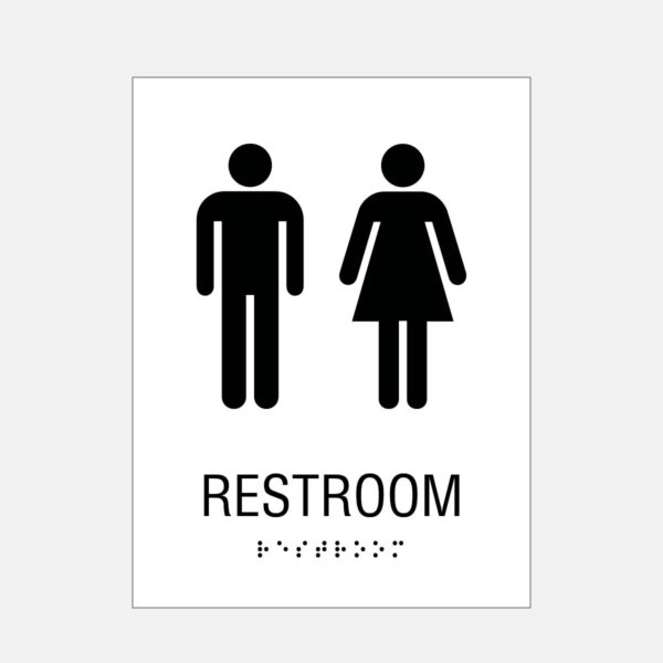 6x8 Unisex Restroom Sign White
