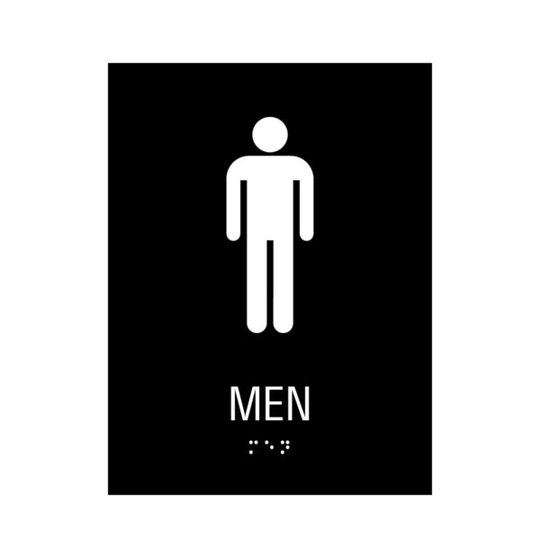 6x8 Restroom Sign Men Black