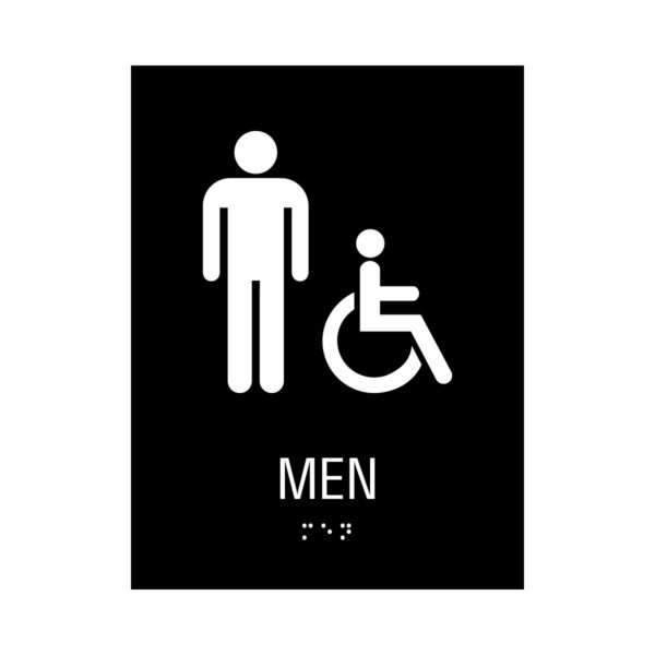 6x8 Men ISA Restroom Sign Black