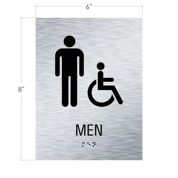 6x8 Men ISA Restroom Sign Brushed