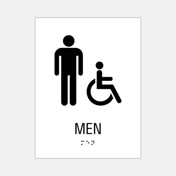 6x8 Men ISA Restroom Sign White