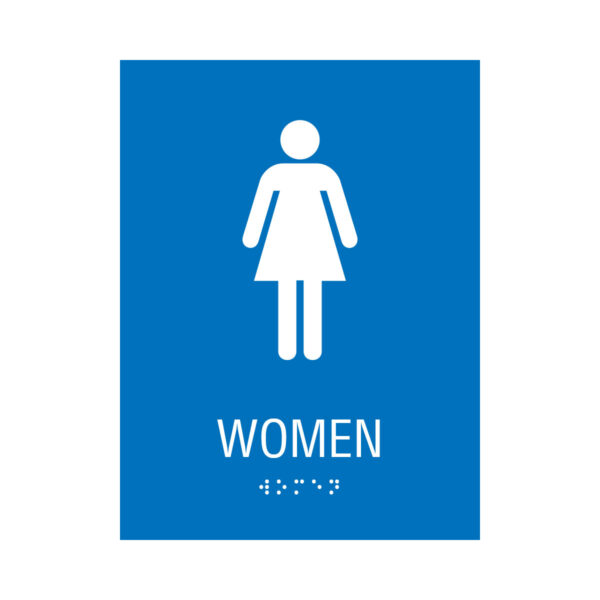 6x8 Women Restroom Sign Blue