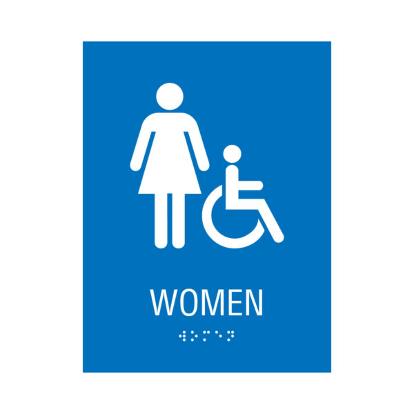 6x8 Women ISA Restroom Sign Blue