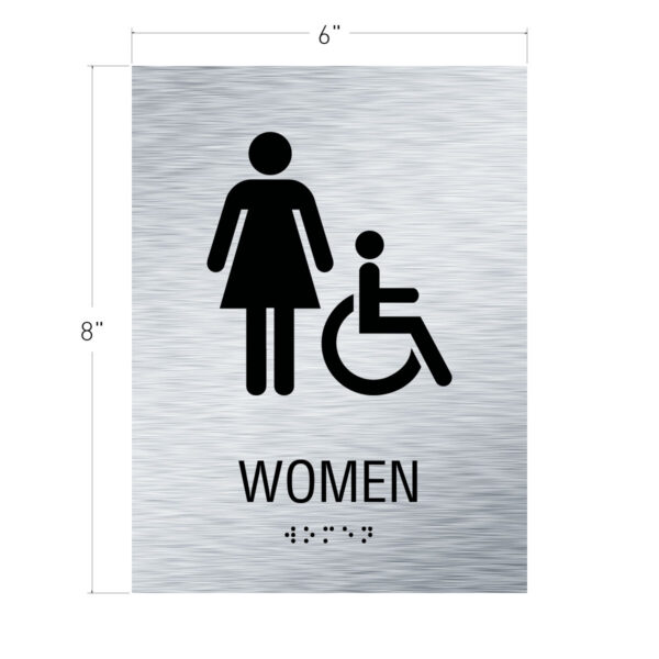 6x8 Women ISA Restroom Sign Brushed