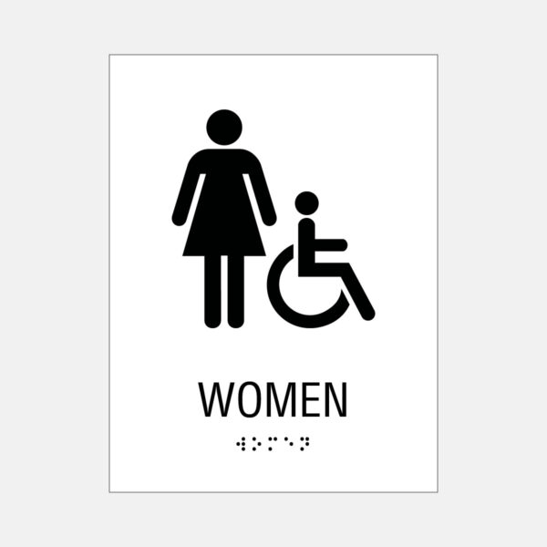 6x8 Women ISA Restroom Sign White