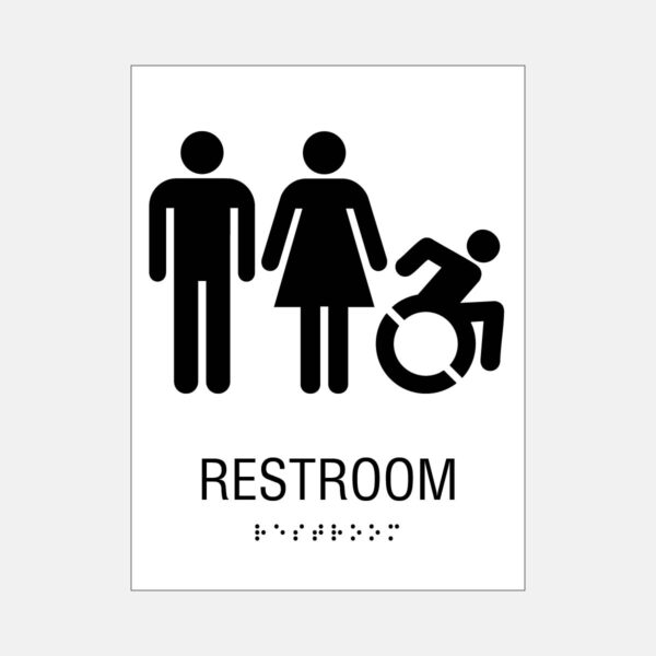 6x8 Unisex ISA NY, CT, Restroom Sign White