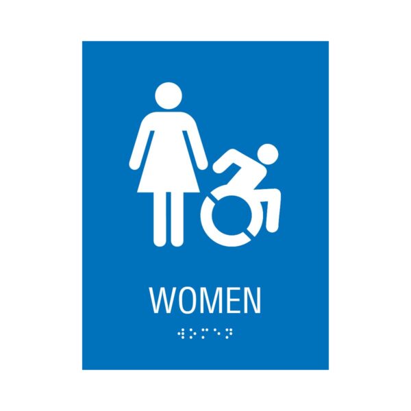 6x8 Women ISA (NY - CT) Restroom Sign Blue