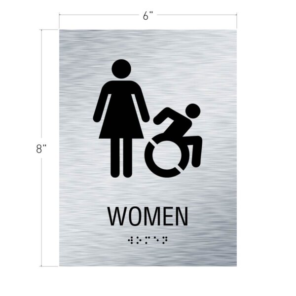 6x8 Women ISA (NY - CT) Restroom Sign Brushed
