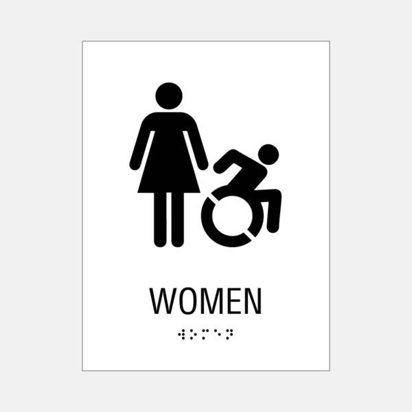 6x8 Women ISA (NY - CT) Restroom Sign White