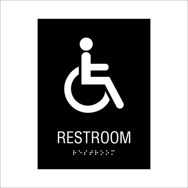 6x8 Restroom ISA Sign Black