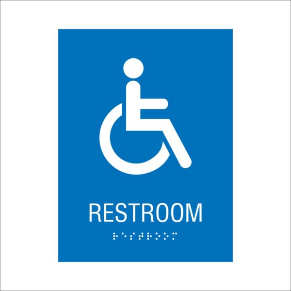 6x8 Restroom ISA Sign Blue