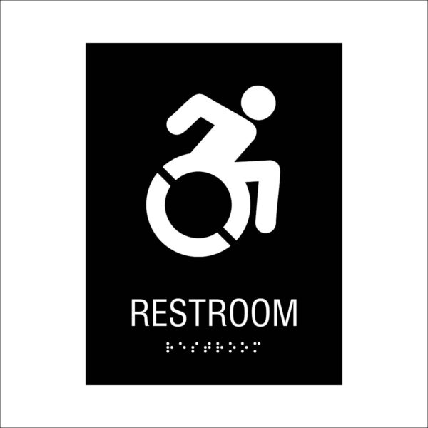 6x8 Restroom ISA NY, CT Sign Black