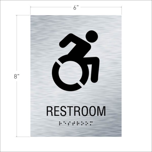 6x8 Restroom ISA NY, CT Sign Brushed