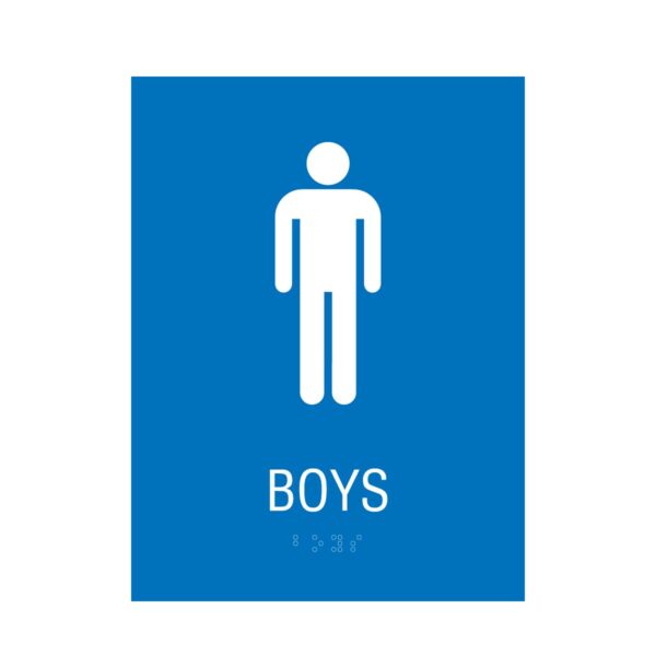 6x8 Boys Restroom Sign Blue