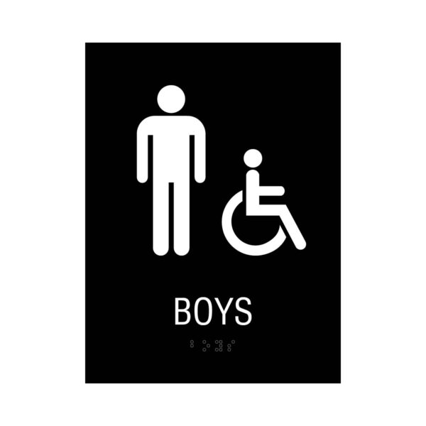 6x8 Boys ISA Restroom Sign Black
