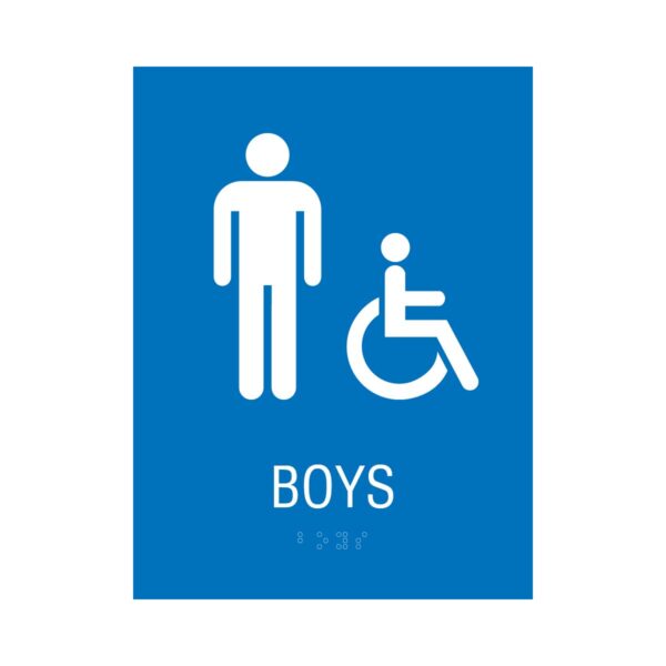 6x8 Boys ISA Restroom Sign Blue