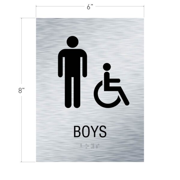 6x8 Boys ISA Restroom Sign Brushed