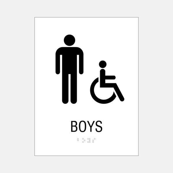 6x8 Boys ISA Restroom Sign White