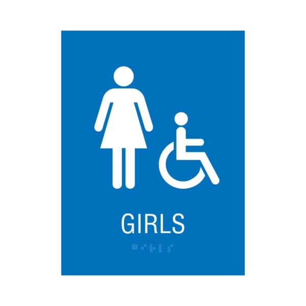 6x8 Girls ISA Restroom Sign Blue
