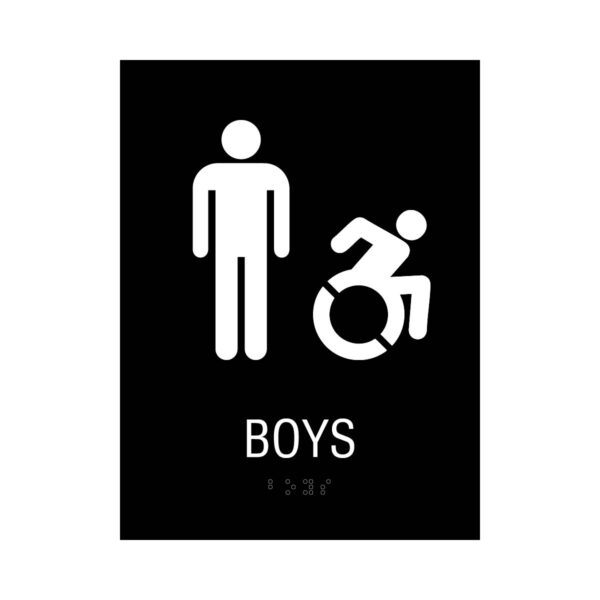 6x8 Boys ISA NY - CT Restroom Sign Black