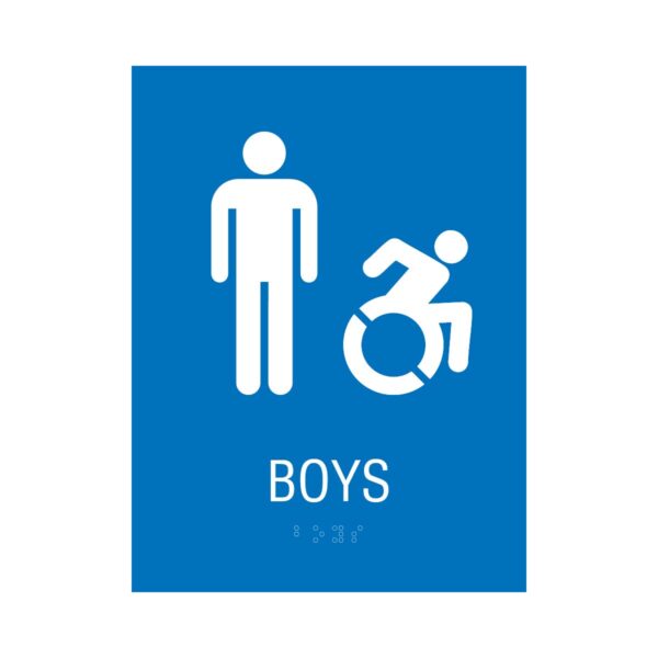 6x8 Boys ISA NY - CT Restroom Sign Blue