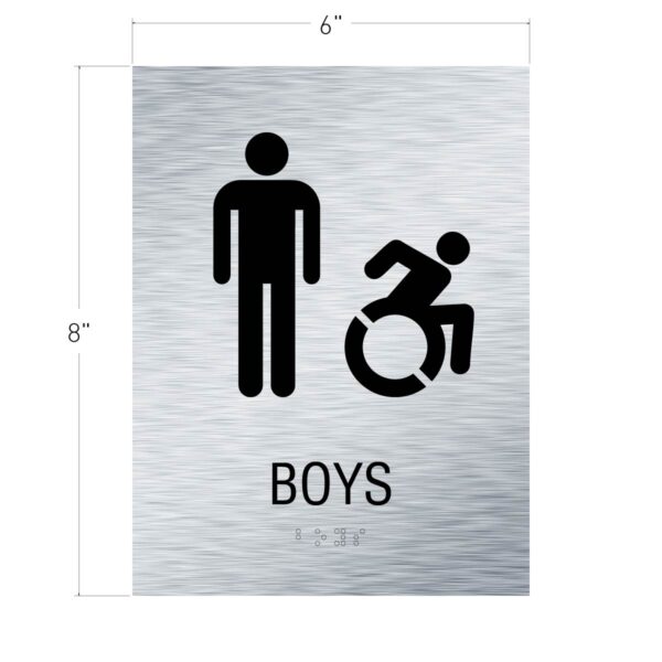 6x8 Boys ISA NY - CT Restroom Sign Brushed
