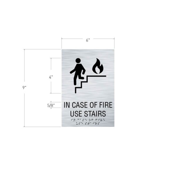 In case of fire 6x9 brushed sign