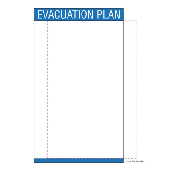 Evacuation Map Insert Sign Frame – 11”x19” Blue